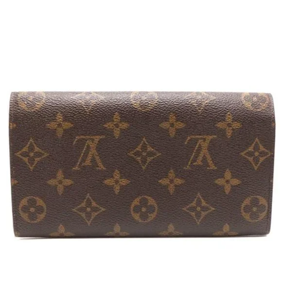 #46346 Monogram Long Flap Pocket Bill Case Zip Zipper Vintage Sarah Wallet - Picture 2 of 11